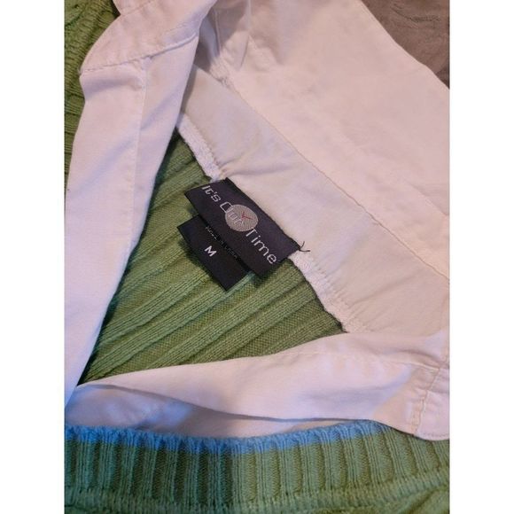 Women's it's our time Green Collar long sleeve‎ sweater - Picture 3 of 4